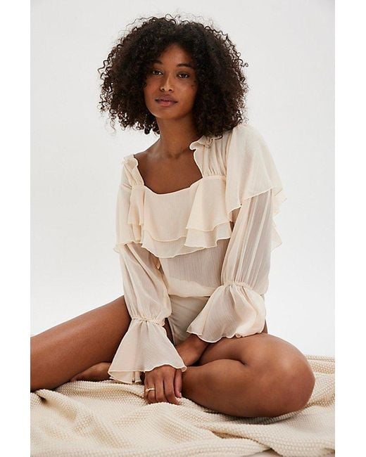 Intimately By Free People Brown Give Me Drama Bodysuit By