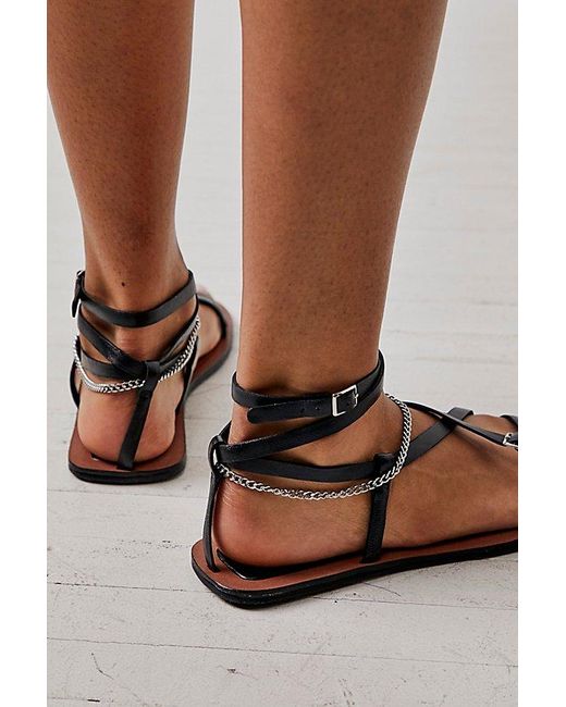 Vicenza Black Athena Anklet Wrap Sandals