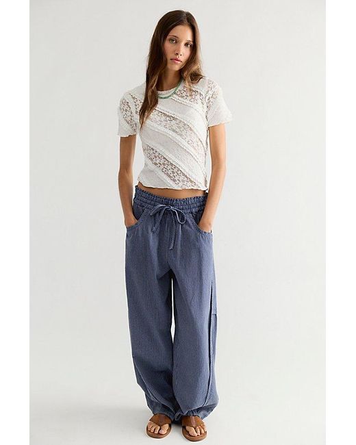 Free People Blue Solita Lace Top