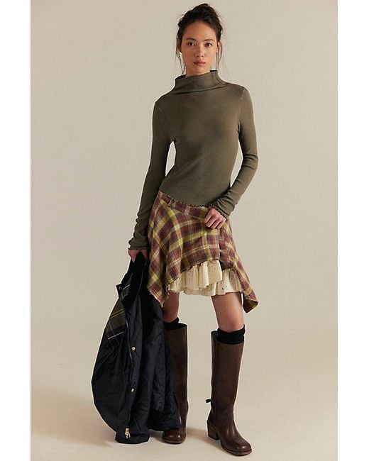 Free People Brown Aria Turtleneck Top