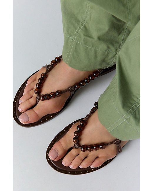 Vicenza Green Riviera Beaded Sandals By