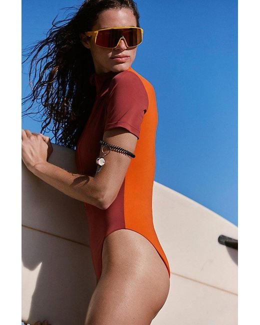 Rashi World Blue Short Sleeve Surf Bodysuit
