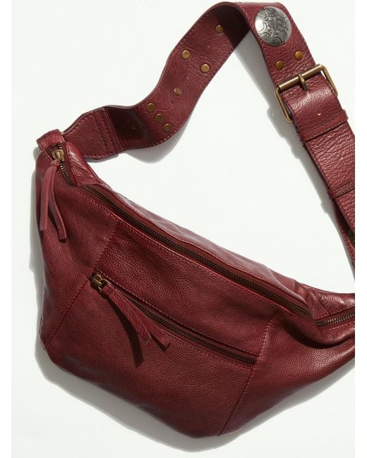 Free People Leather Wilder Embellished Sling Bag in Red - Lyst
