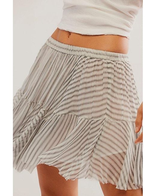 Free People Gray Fp One Clover Printed Mini Skirt