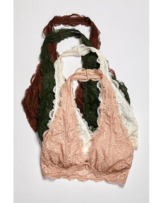 Intimately By Free People Brown Last Dance Lace Halter Bralette