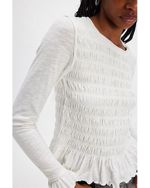 Free People White We The Free Sylvie Long Sleeve