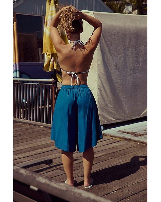 free-est Blue Lucca Culotte Shorts By