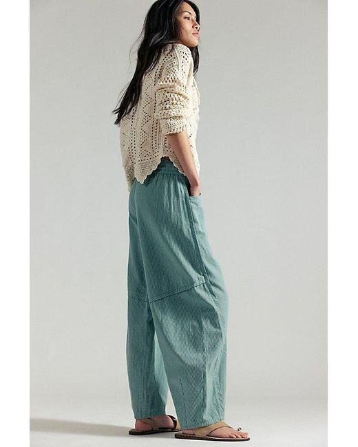 Free People Blue Something Good Pull-On Barrel Pants