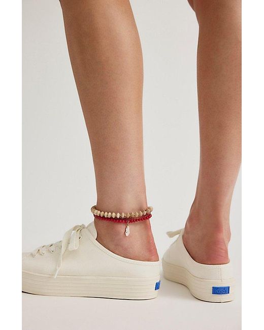 Keds White Triple Kick Canvas Mules