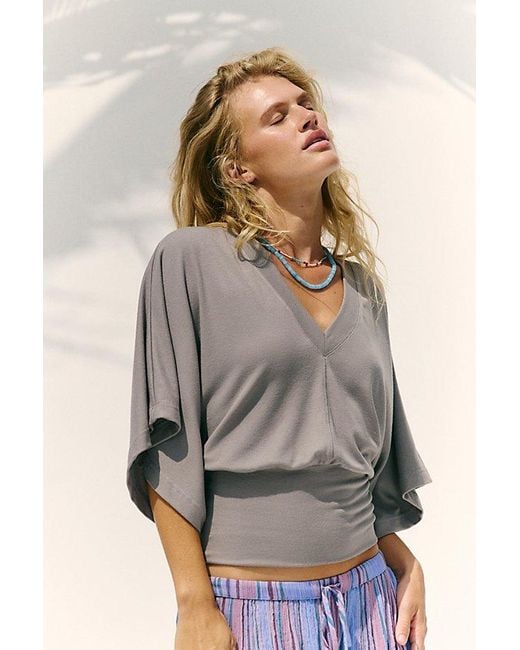 free-est Gray Birdie Top By