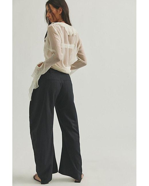 Free People Multicolor Spotlight Menswear Striped Barrel Trousers