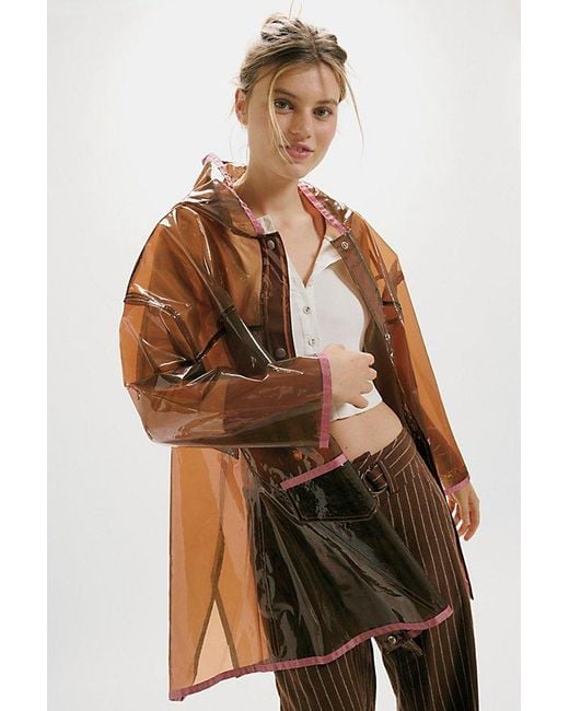 Free People Brown Xanadu Magic Raincoat Jacket