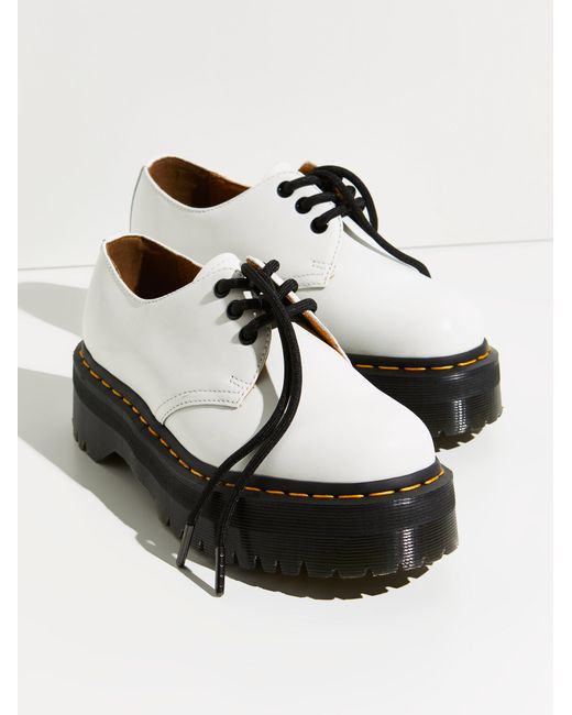 Free People Dr. Martens 1461 Quad Oxfords in White | Lyst