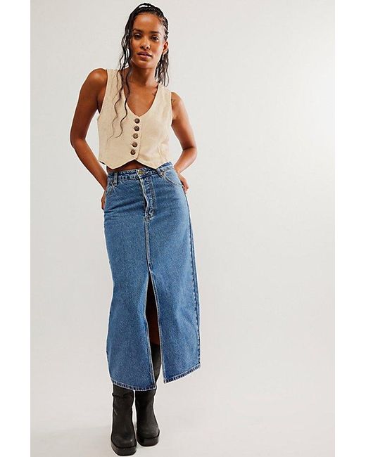 Rolla's Chicago Skirt At Free People In Mid Vintage Blue, Size: 25