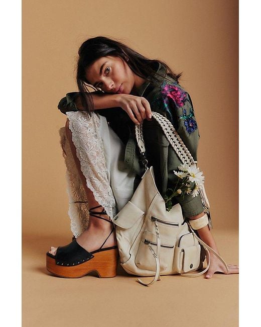Free People Brown Front Row Wrap Clogs