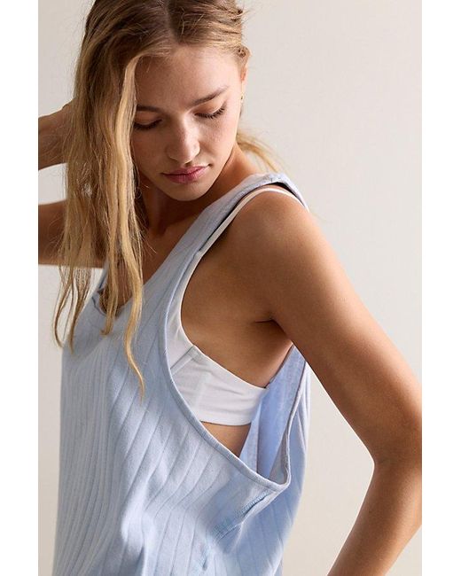 Intimately By Free People Green End Game Pointelle Lounge Tank Top By