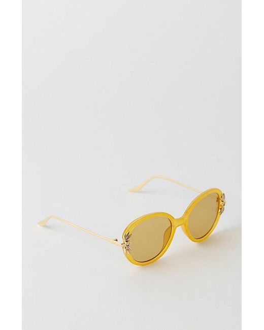 Free People Brown Ines Round Sunglasses