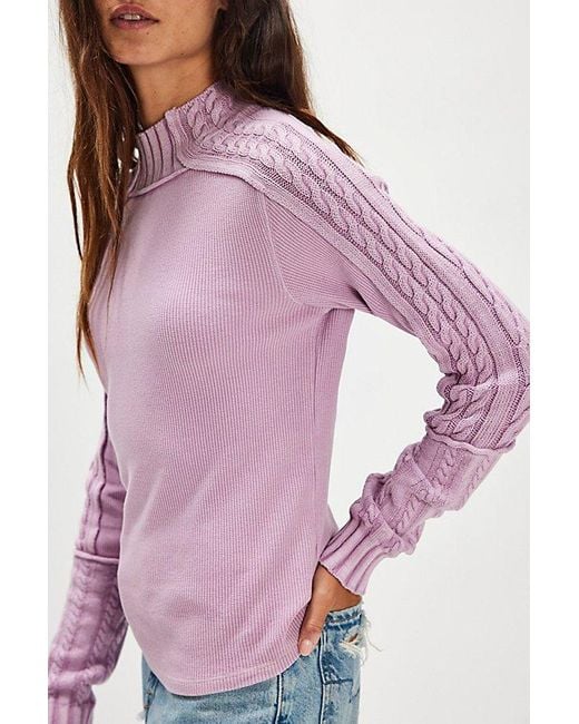 Free People Purple Breezy Swit Top