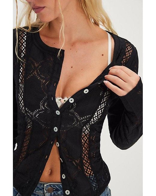 Free People Black Jae Knit Long Sleeve