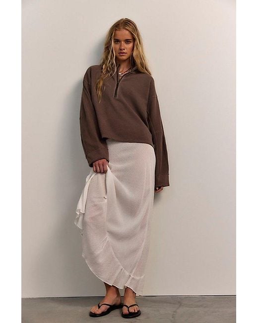 Free People Brown Celeste Quarter Zip