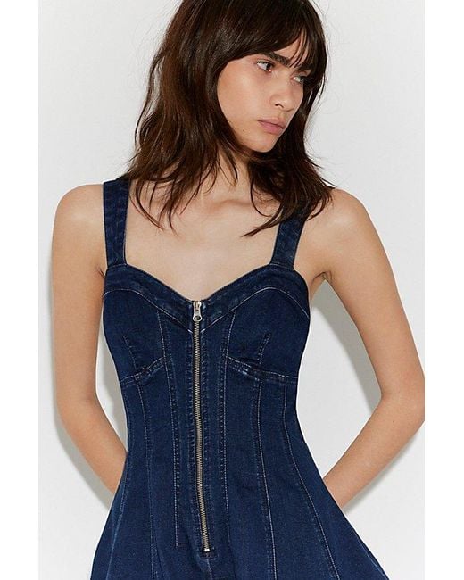 Free People Blue Delancey Flare Romper