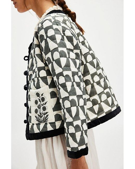 SZ Blockprints Poppy Heart Jacket in White | Lyst SZ Blockprints Poppy Heart Jacket in White | Lyst