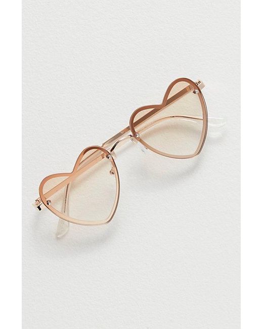 Free People Natural Heart Eyes Sunglasses At In Tan