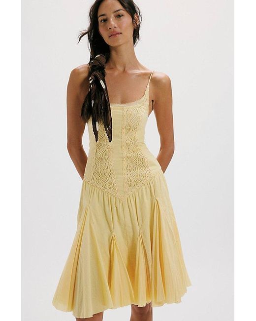 Free People Fp One Frida Midi Dress in Yellow | Lyst Free People Fp One Frida Midi Dress in Yellow | Lyst