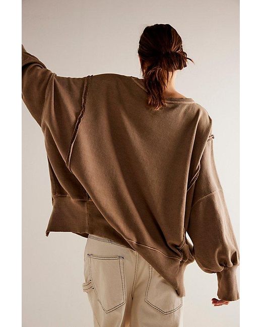 Free People Brown We The Free Graphic Camden Pullover