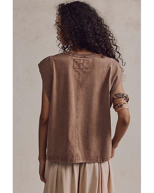 Free People Brown Atlas Muscle Tee