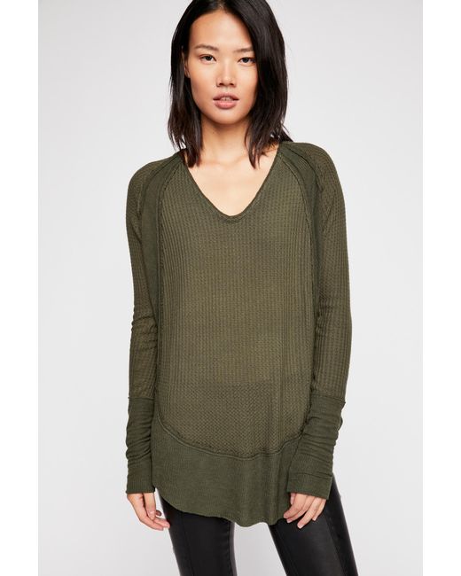 Free People Green We The Free Catalina Thermal Top