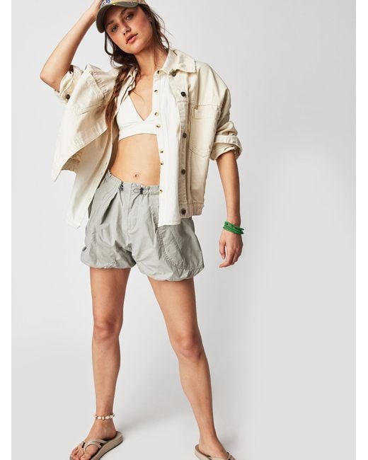 Free People Gray Camp Out Nylon Shorts