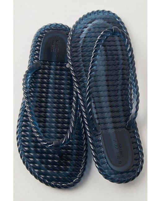 Brizza Arezzo Blue Rope Walk Jelly Flip Flops By