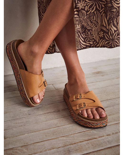 Free People Rubber Caravelle Cork Footbed Sandals in Brown Lyst