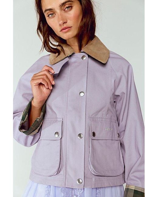 Barbour Purple Cropped Beadnell Casual Jacket