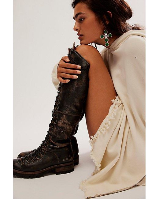 Bed Stu Black Victory Tall Lace Up Boots