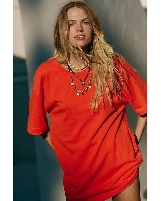 free-est Red Essential Extreme Tee Mini Dress By