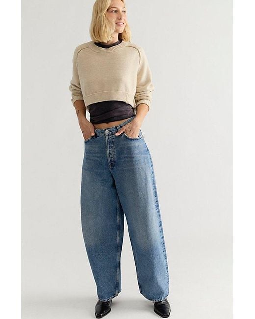 Agolde Blue Rounded Baggy Jeans