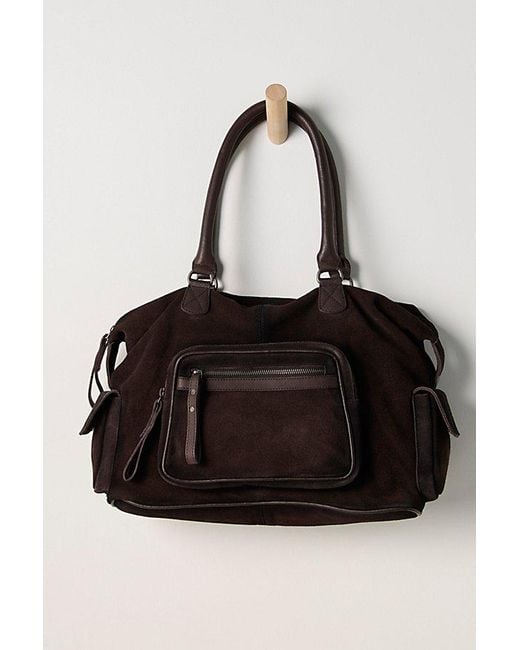 Free People Black Maya Suede Tote
