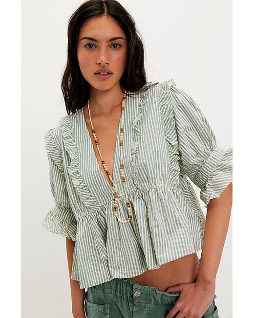 Free People Gray Miley Cotton Top