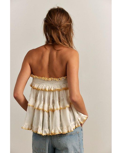 Free People Blue Daisy Drift Tube Top