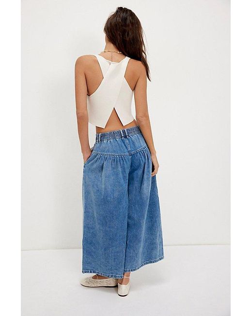 Free People We The Free Blossom Pull-On Jeans in Blue | Lyst