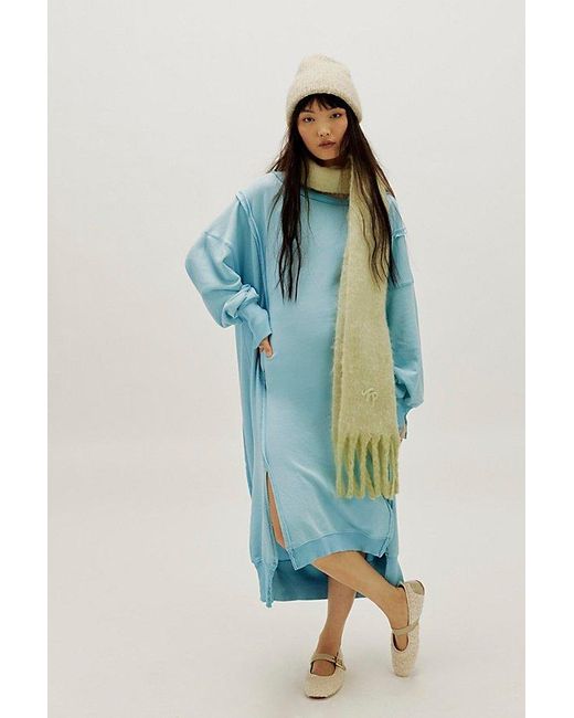 Free People Blue Camden Maxi Sweatshirt