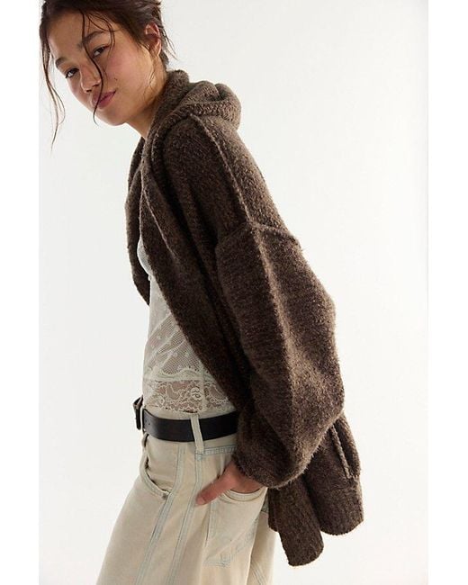 Free People Black Thistle Hooded Cardi