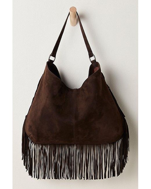 Free People Black Finn Fringe Shoulder Bag