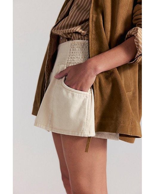 Free People Natural Luna Pull-On Shorts