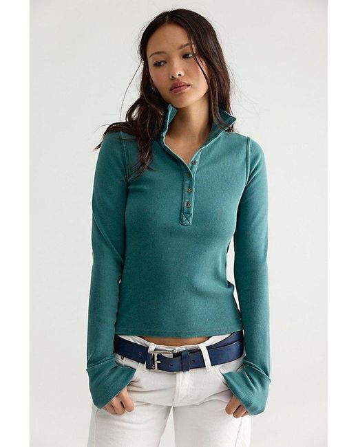 Free People Green Lake Solid Henley