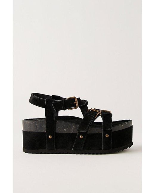 INTENTIONALLY ______ Black Rule Breaker 2.0 Flatform Sandals By