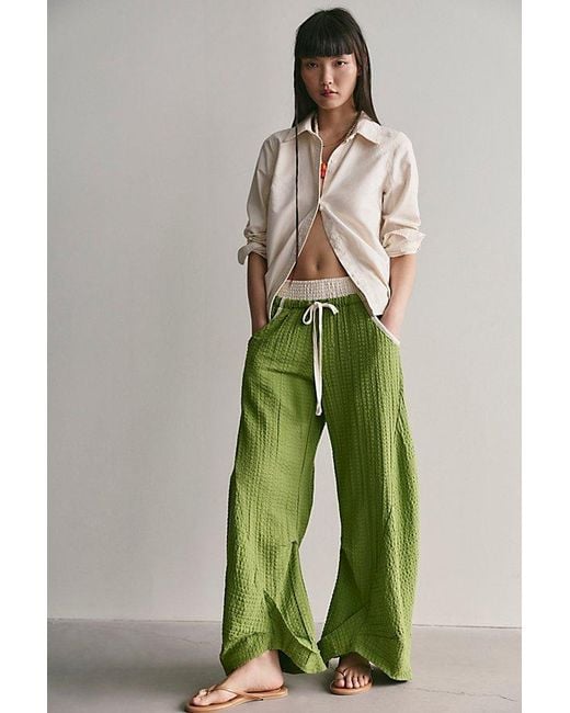Free People Green Riptide Pull-On Arc Pants