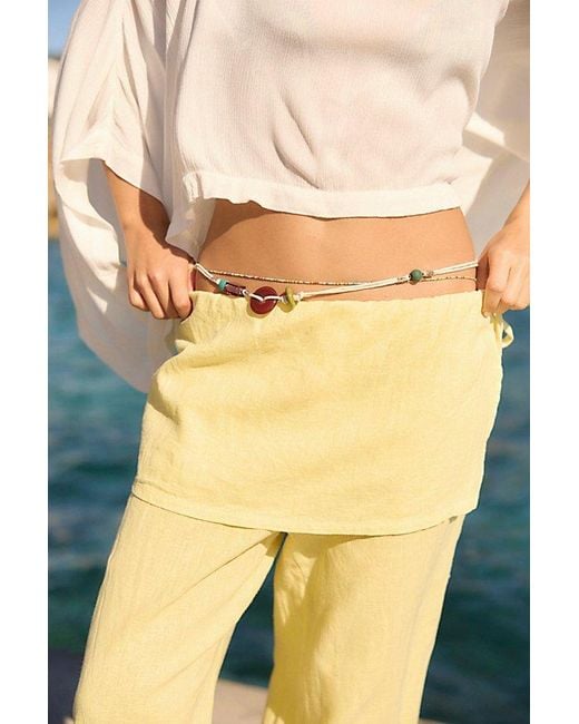 free-est Blue Aqualuna Linen Skants